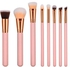 8-Piece Makeup Brush Set With Cosmetic Bag And Puff Multicolour