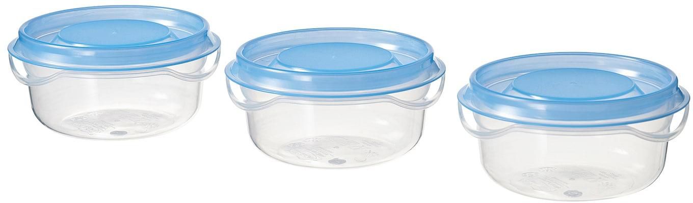 PRUTA Food container - transparent/blue 70 ml