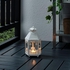 KRINGSYNT Lantern for tealight, in/outdoor, white, 21 cm - IKEA