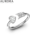 Auroses Cupid Love Open Ring 925 Sterling Silver 18K White Gold Plated
