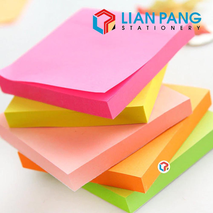 LIANPANG Sticky Notes Neon Colour Size 3''x3'' 100 Sheet/400 Sheet (5 Colors)