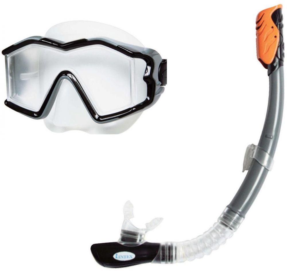 Intex 55961 Silicone Explorer Pro Swimming Diving Mask and Snorkel Set