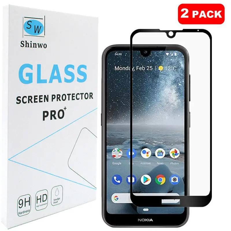 [2-PACK] For Nokia 2.2 Nokia 4.2 [Tempered Glass] [Full Screen Glue Cover] Screen Protector