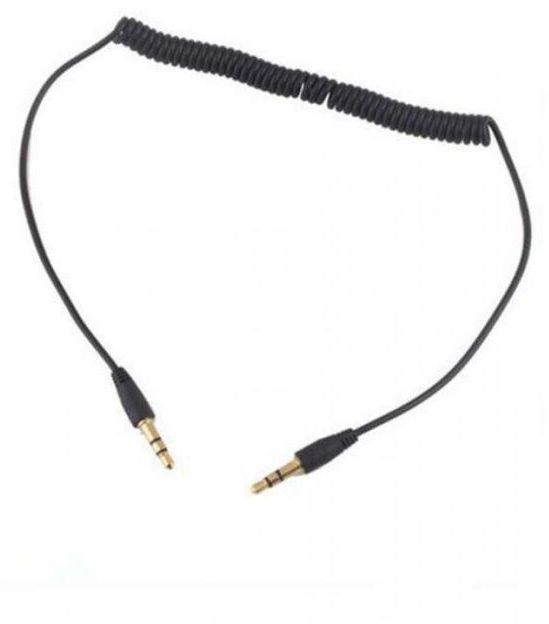 Wassalat Coiled 3.5mm Stereo Audio Cable - Male / Male - 30 CM