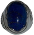 خاتم فضة مطعم بحجر اللازورد الأزرق بيضاوي الشكل مقاس 8.0 امريكي