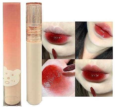 KWOLYKIM Glass Water Lifter Gloss, Hydrating Lip Gloss, Plumping Water Gloss Lip Gloss Moisturizing Sweet Lip Glaze Scarlet