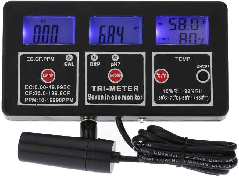 7 in 1 Multi-parameter Water Testing Meter Digital LCD Multi-function Water Quality Monitor