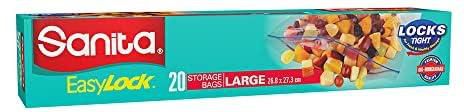 Sanita Easy Lock Food Storgae Bags Large 20 Bags