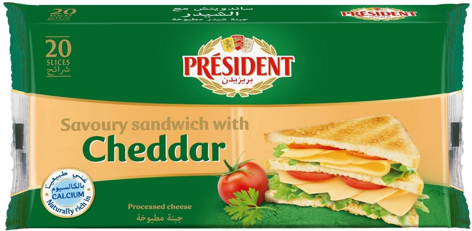 President Cheddar Sandwich Cheese Slices 400g