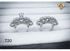3Diamonds Wedding Twins Ring For Women Platinum Plated