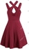Pure Color Keyhole Cami A Line Dress - 3xl