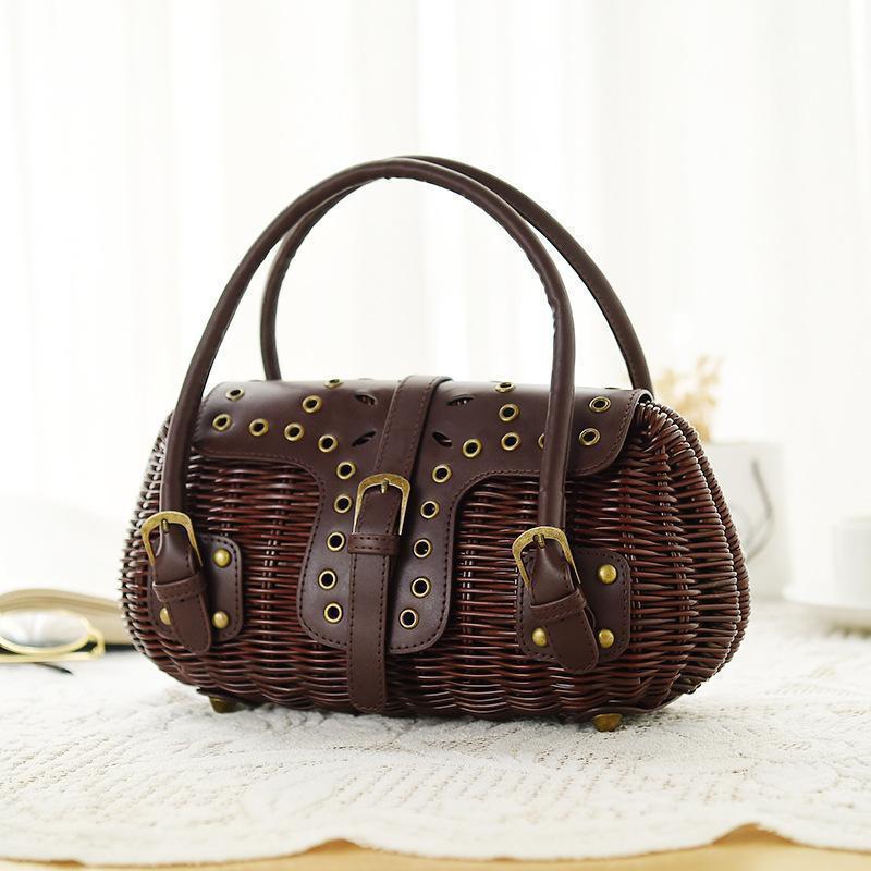 b'Women Bags Luxury Bamboo Handbag'