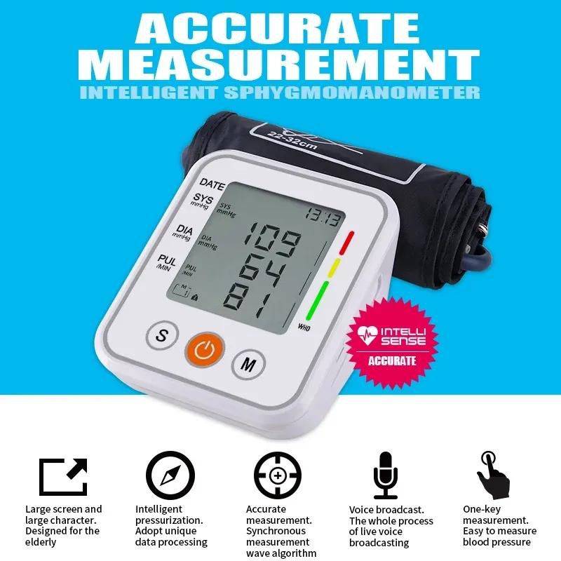 Upper Arm Blood pressure monitor LCD Digital automatic tonometer Cuff for sphygmomanometer Heart rate monitor Pressure meter