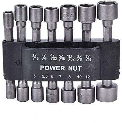 14Pc 1//4/"Hex Shank Power Nut Driver Drill Bit Set SAE Metric Socket Wrench Screw