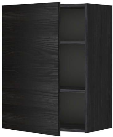 METOD Wall cabinet with shelves, black, Tingsryd black
