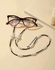 RA accessories Women's Eyeglasses Chain Of Black Beads And Off-White Pearls With Silver Breaks