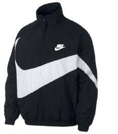 Nike White Logo Wind Breaker Jackets | Black White