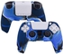 Skin for PS5 Controller Grips,Pandaren Skin Texture Pattern Cover for Playstation 5 Sweat-Proof Anti-Slip Silicone Cover Hand Grip x 2 with 8pcs FPS Pro Thumb Stick Cap Protector(Camouflage Blue&Red)