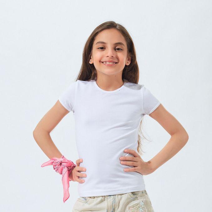 Mesery Undershirt Half Sleeves Top For Girls - White