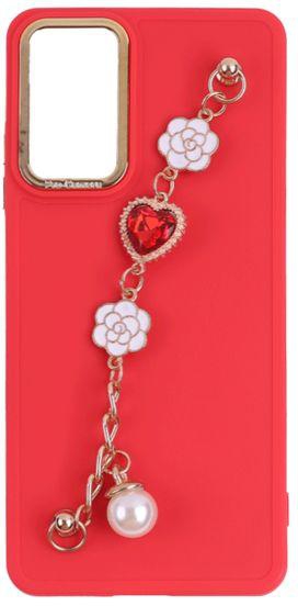 XIAOMI REDMI NOTE 11 PRO - Colored Silicone Cover With Flowers And Heart Stone In A Chain