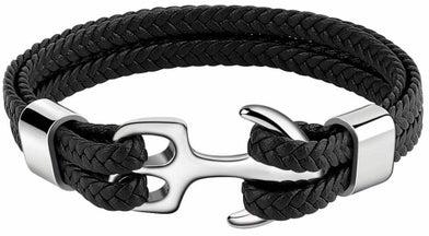 Unisex Handmade Bracelet, Multilayer Vintage Anchor Cuff Bracelet Cuff Wrap Rope Wristband Friendship Bracelet for Men & Women Jewelry