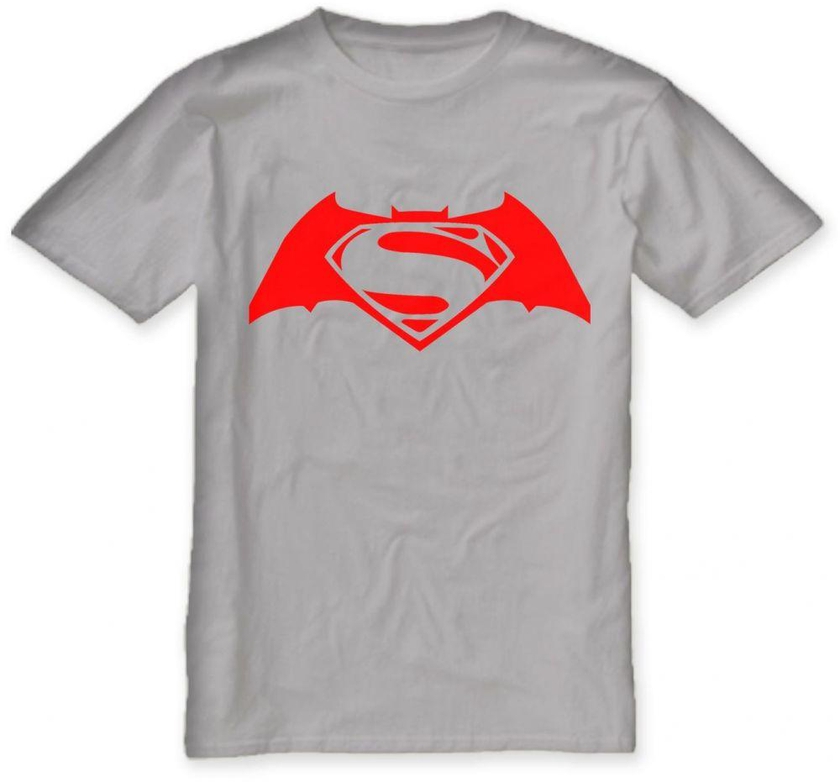 Geeqshop Batman Vs Superman T-Shirt For Men-Grey, Xlarge