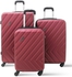 3-Piece Hard side ABS Luggage Trolley Set 20/24/28 Inch Red