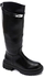 Dejavu Zipper Knee Leather Boots - Black