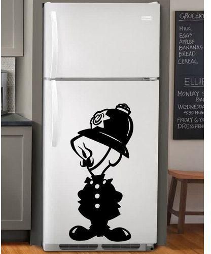 1T146 Funny Sticker For Refrigerator - Black