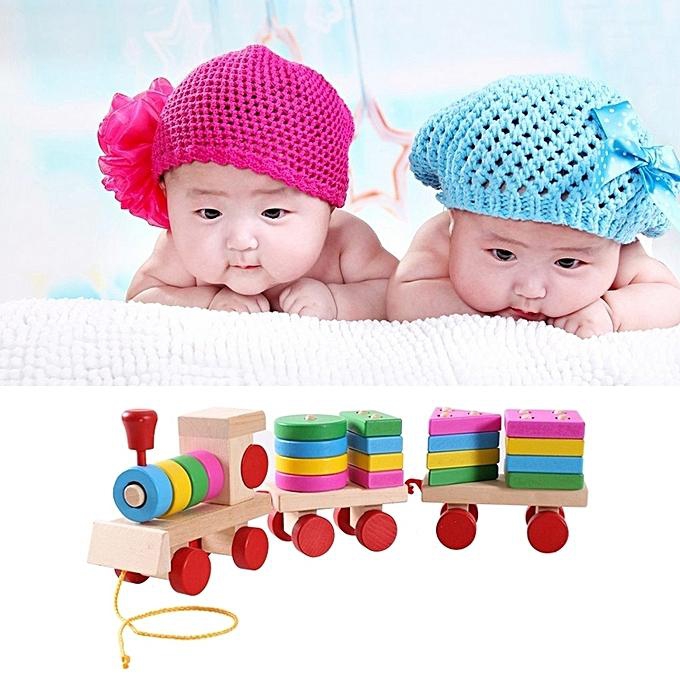 Generic Wooden Train Shape Building Blocks Toy Baby Early Learning Training Toy