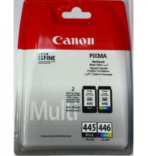 Canon PG-445 Ink Cartridge - Black + CL-446 Tri-Colour Ink Cartridge Multipack