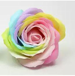 Large 8cm Colorful Soap Rose Flower Heads Rainbow Luminous Bouquet