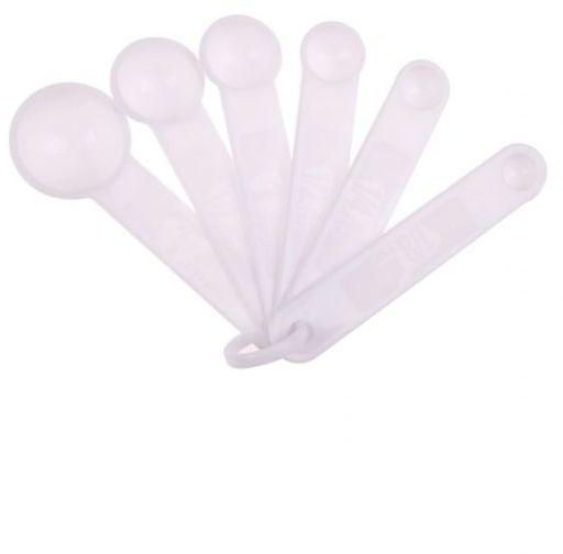 Generic Plastic Measuring Spoon Set - White - 6 Pcs