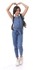 Andora Girls Sleeveless With Ruffle Casual Light Blue Denim Jumpsuit