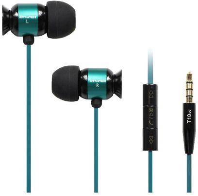 Bar lovers Awei T10Vi hifi earphones with microphone Noise Cancelling for HTC - green