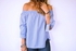 The Blue Checkered Off Shoulder Top