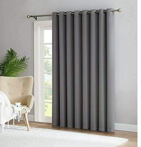 INtex CURTAINS HOUSE Luxury Blackout Curtains-Steel grommets-thermal Insulated fabric-for room darkness-Steel grommets-thermal Insulated fabric-for room darkness (200W X 230L CM, Grey)