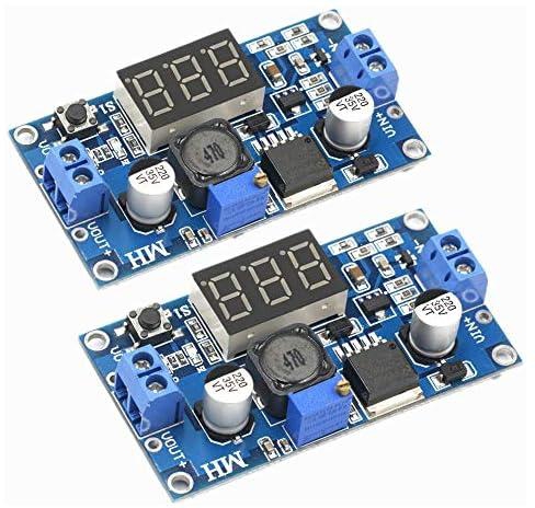QEBIDUM 2 Pack LM2596 Buck Converter, Switching Regulator Module DC to DC Voltage Step Down Synchronous Adjustable 36V 24V to 12V 5V DIY LM2596S Power Supply Stabilizer Circuit with LED Display