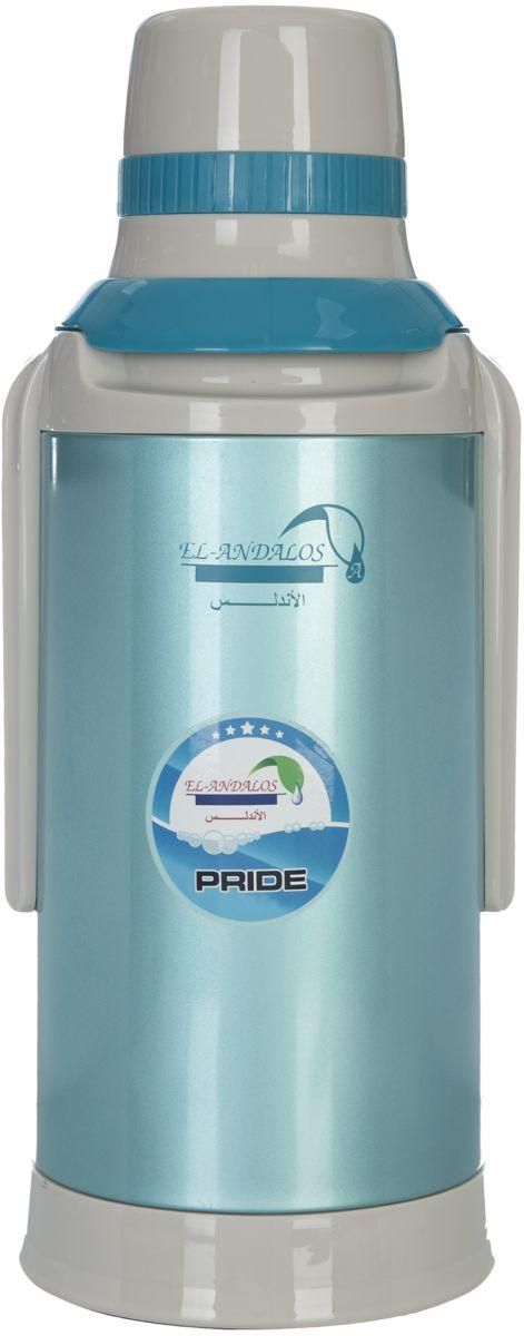 Al-andalos Stainless Thermos, 3.2 Liters, Glass from the Middle, Blue