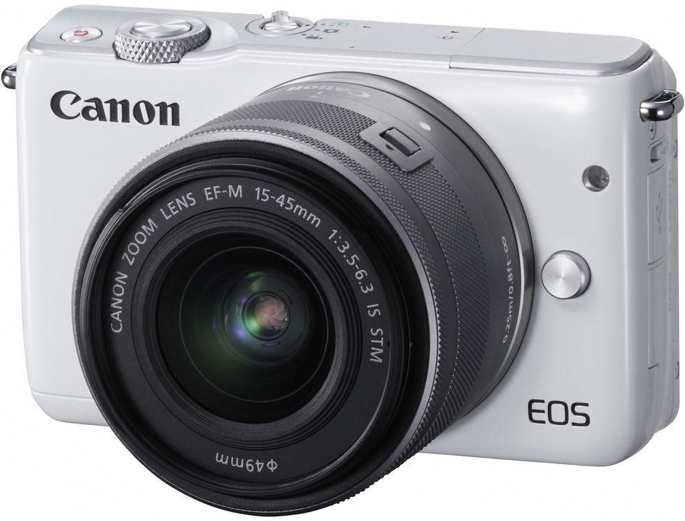 Canon EOS M10 Mirrorless Digital Camera with EF-M 15-45mm f/3.5-6.3 IS STM and EF-M 55-200mm f/4.5-6.3 IS STM Camera Kit White