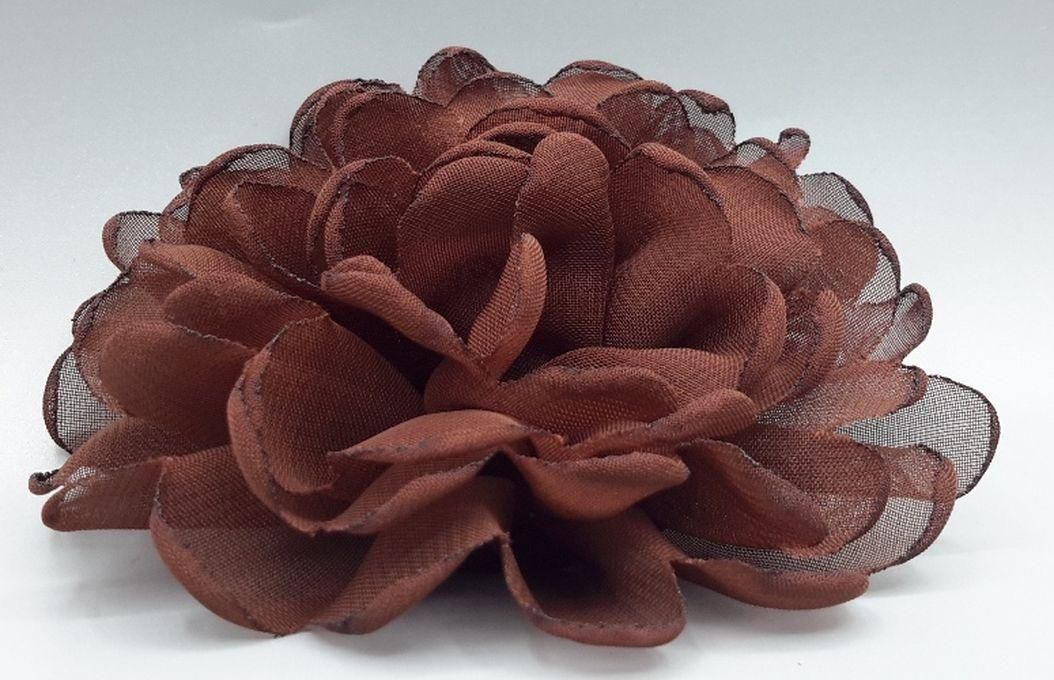 Fashion Brown Cappuccino-Vintage Burn Edge Chiffon Flower For Children Hair Accessories Artificial Fabric Flowers For Headbands