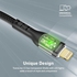 Promate TransLine-Ci 27W Power Delivery USB-C To Lightning Transparent Cable, 1.2m, Black, 1YR WRTY
