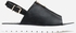 Spring Zipper Front Sandals - Black