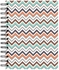 A5 Tribal Aztec Printed Spiral Bound Notebook White/Blue/Orange