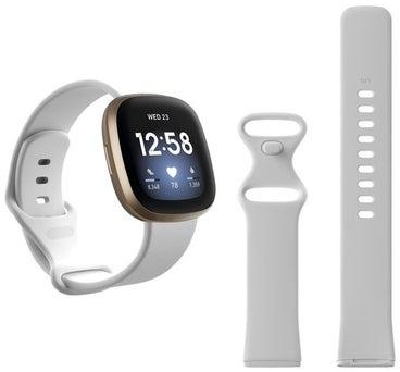Flatpin Silicon Replacement Band For Fitbit Versa 3/Sense White