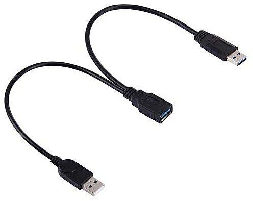 Generic 2 In 1 Usb 3.0 Female To Usb 2.0 + Usb 3.0 Male Cable For Computer / Laptop, Length: 29cm