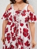 Plus Size Guipure Lace Panel Lace-up Floral Ruffle Cold Shoulder Maxi Dress - 1x | Us 14-16
