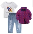 Fashion PLAID Shirt Boys 3-PIECE Clothing Set For Ages 18M - 6YRS