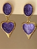 Oval Heart Shaped Faux Crystal Drop Earrings
