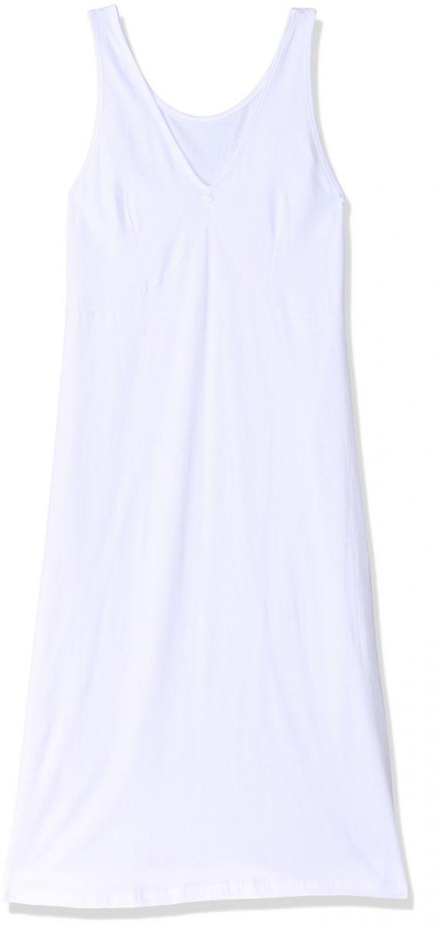 Dahab Cotton Basic V-Neck Full Slip for Women - White, XL